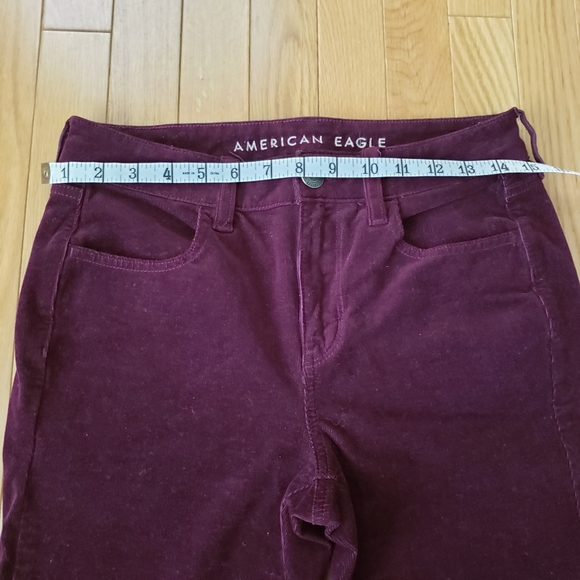 AEO Maroon Skinny High Waisted Corduroy Pants - Picture 3 of 5